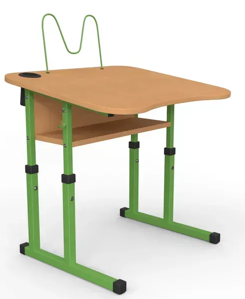 Стіл учнівський одномісний з нахилом №4-7 без полиці /600х500 МФ Вересень